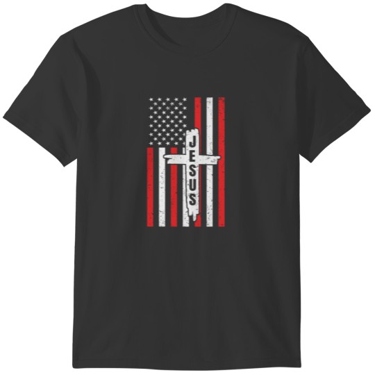 Jesus American Flag Christian T-shirt