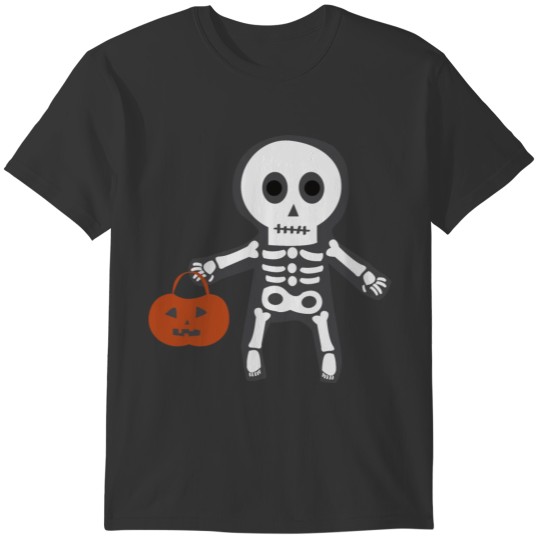 Happy Halloween Skeleton with Halloween pumpkin T-shirt