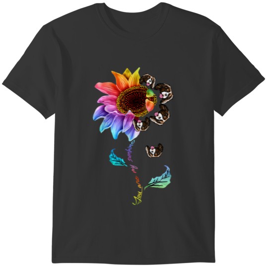 Sunflower Cavalier King Charles Spaniel head Funny T-shirt