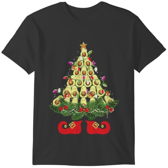Avocado Tree Christmas Light Christmas Vegans T-shirt