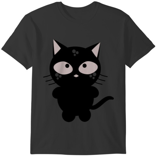 Funny black cat with penetrating gaze T-shirt