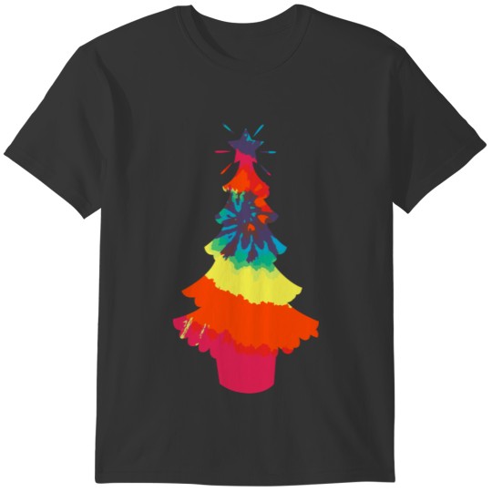 Tie Dye Christmas Tree Colorful Tye Dye T-shirt