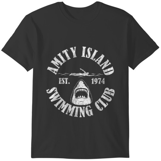 Amity Island Swim Club EST 1974 Shark T-shirt