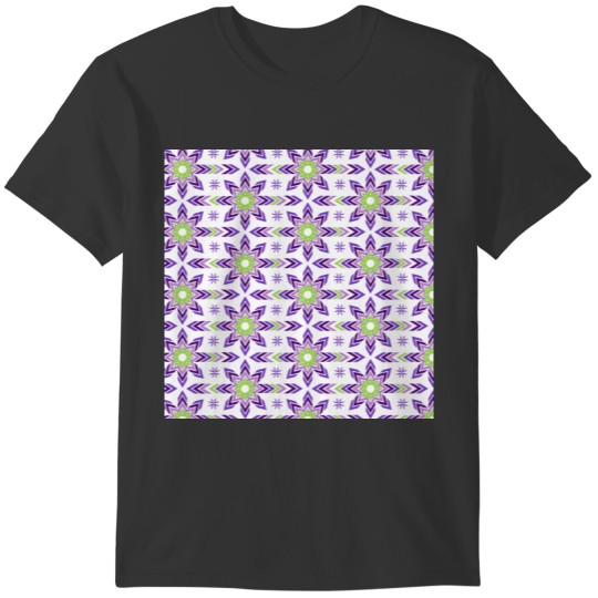 Geometric Shapes Mystic Ethnic Purple Green Stars T-shirt
