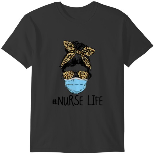 Nurse Life Quarantines Mask With Leopard Print T-shirt