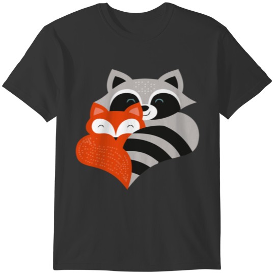Best Friends Cute Fox Raccoon T-shirt