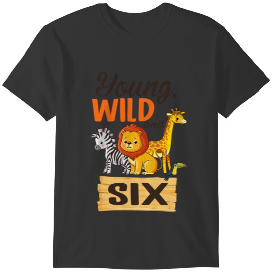 Zoo 6th Birthday Wild Birthday Party T-shirt