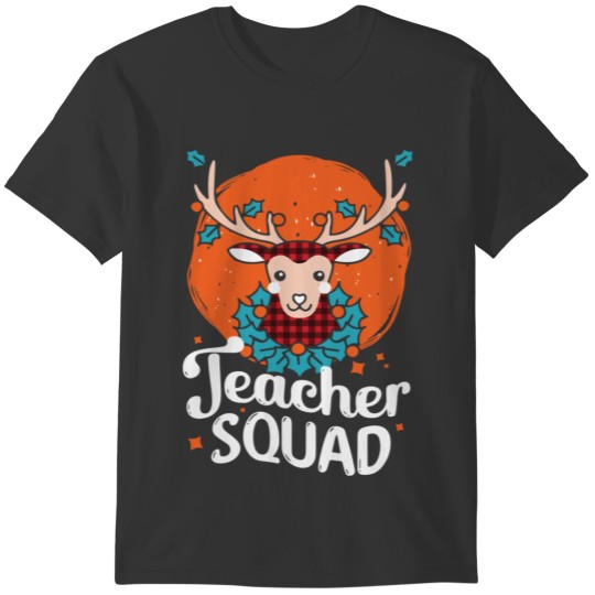 Bleached Teacher Squad Reindeer Teacher Christmas T-shirt