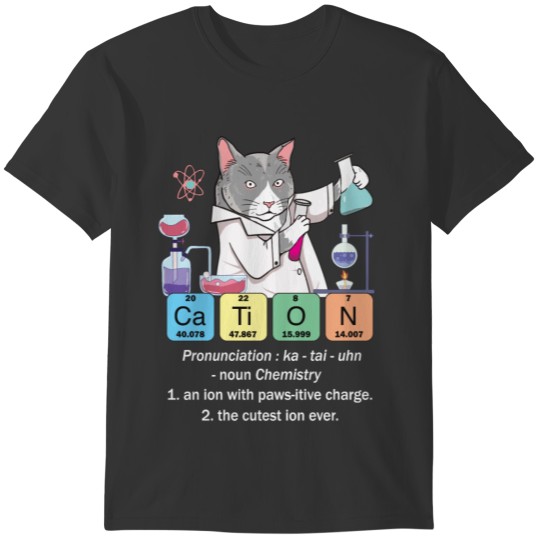 Funny Inorganic Chemistry Cat Art Gift T-shirt