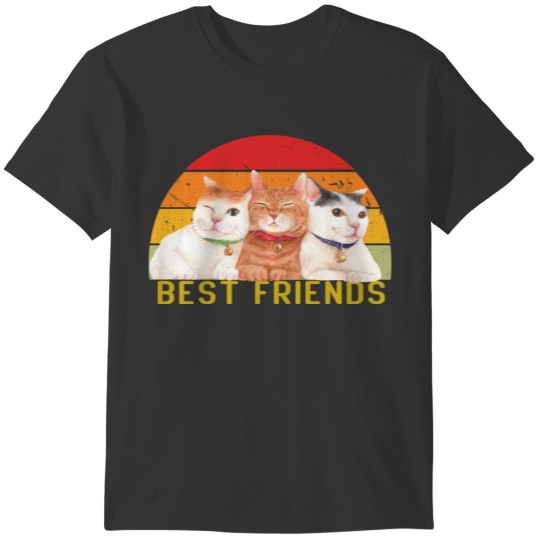 Retro Cat friends shirt best friends Tee Christmas T-shirt