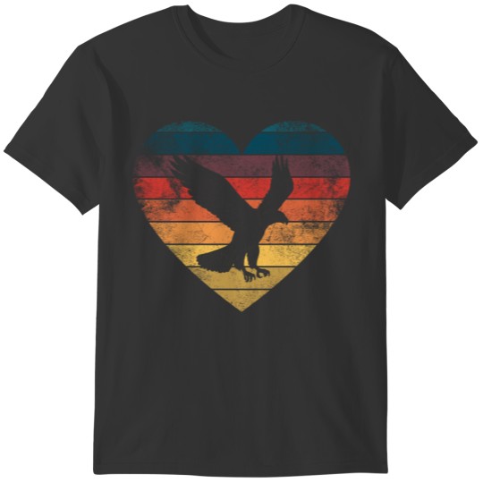 Funny Bald Eagle Heart Retro Vintage T-shirt