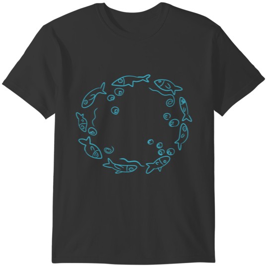 fish cycle circle T-shirt