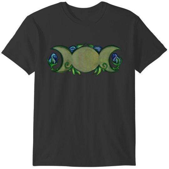Triple Moon Bloom Green Witch T-shirt