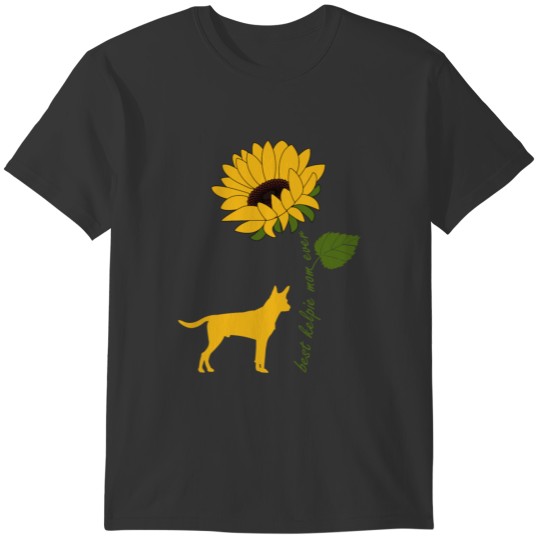 Australian Kelpie Mom Mama Grandma Sunflower Gift T-shirt