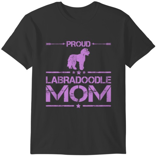Labradoodle Retriever Mom Saying Pink distressed T-shirt