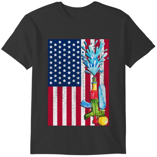 Squirt Gun USA American Flag T-shirt