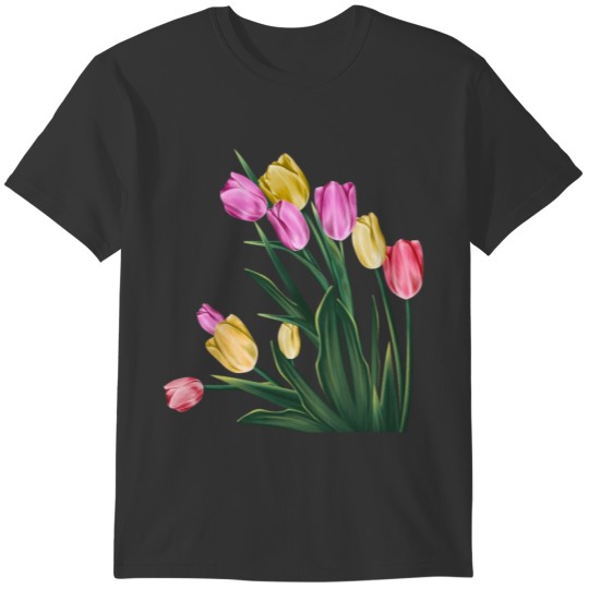 Lovely Nature Spring Tulips Flower Plant Gardening T-shirt