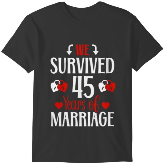 45th Wedding Anniversary 45 Year Marriage Romantic T-shirt