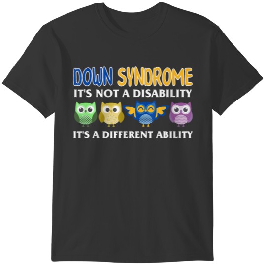 Down Syndrome Mom Yellow Blue Ribbon Unique Owl T-shirt
