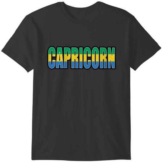 Capricorn Gabonese Horoscope Heritage DNA Flag T-shirt