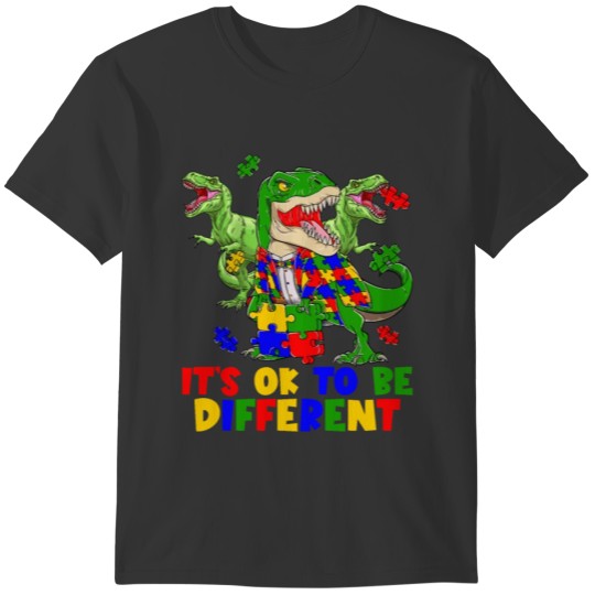 Autism Awareness Day Dinosaur Lovers Din Boys Kids T-shirt