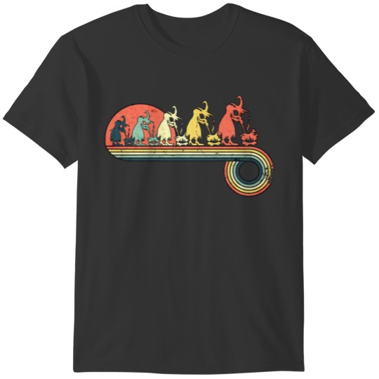 Halloween Witch Cooking Retro Vintage Sunset T-shirt