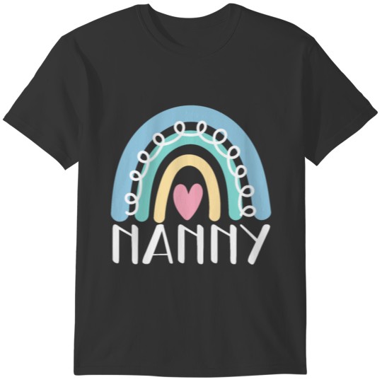 Nanny Cute Grandma Family Matching Rainbow T-shirt