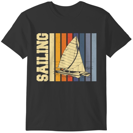 Boat Sailing Retro Stripes T-shirt