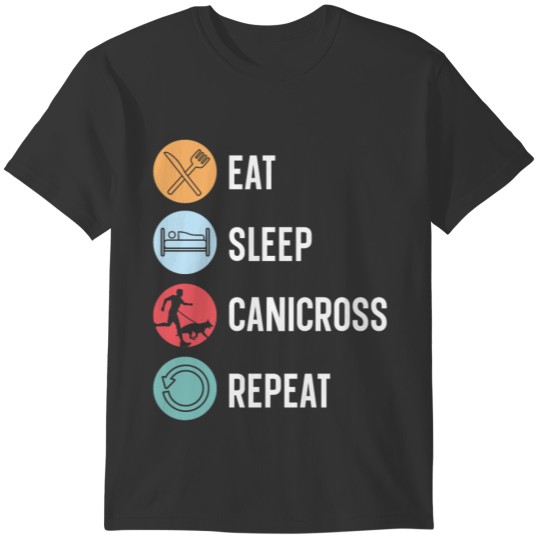 Eat Sleep Canicross Repeat Dog Running Jogging T-shirt