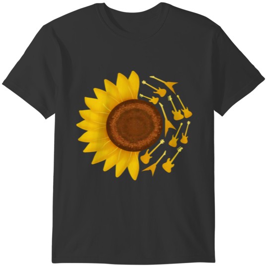Sunflower Guitar Lover Boys Girls Guitarist Lover T-shirt