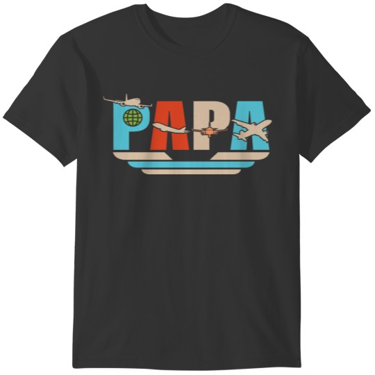 Papa Airplane Pilot Aviation Aircraft Mechanic Dad T-shirt