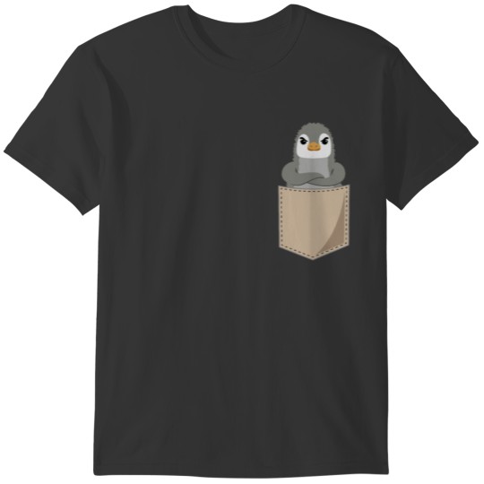 Evil Penguin Chest Pocket Print Seabird Gift T-shirt