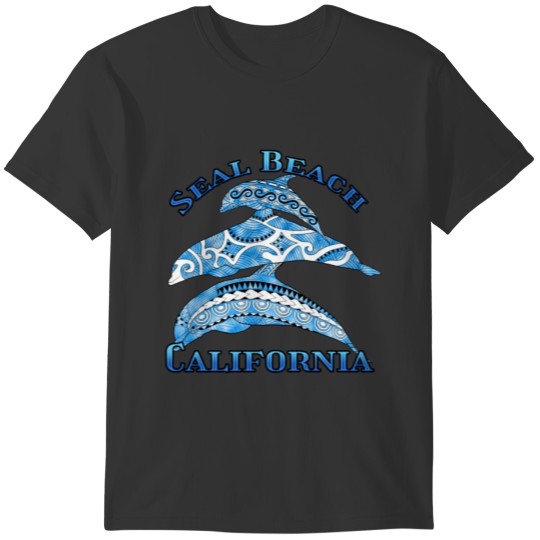 Seal Beach California Vacation Tribal Dolphins T-shirt