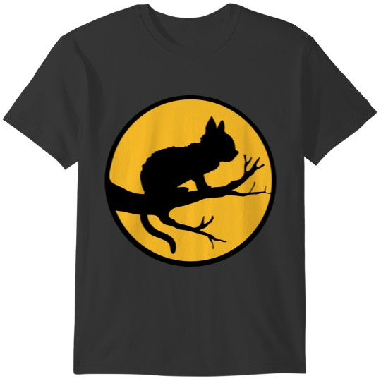 Black cat moon tree T-shirt