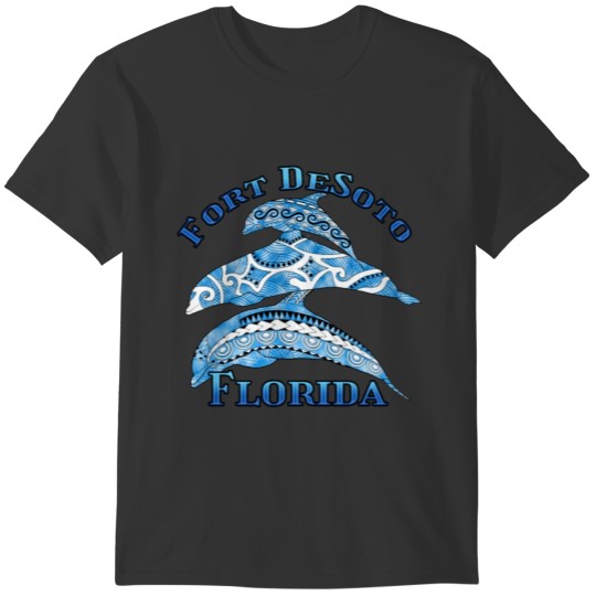 Fort DeSoto Florida Vacation Tribal Dolphins T-shirt