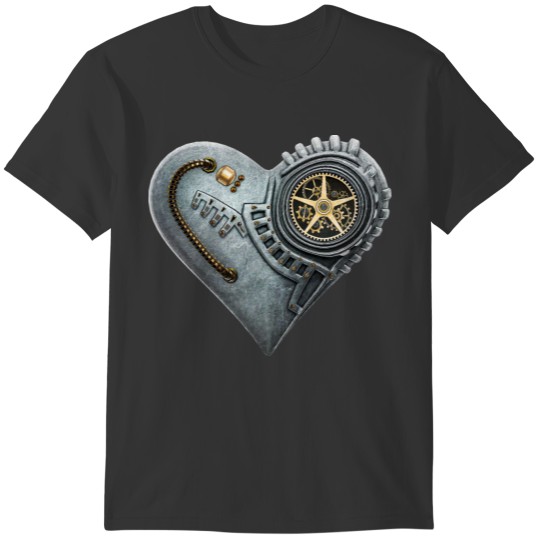 Steampunk Clockwork Heart #1A V-Neck T-Shirts T-shirt