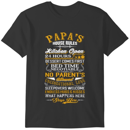 Papa - Papa's house rules - Fathers Day T-shirt