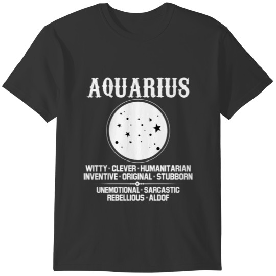 aquarius zodiac sign T-shirt