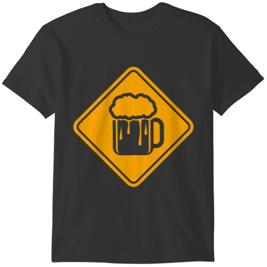 danger danger caution sign yellow beer jug oktob T-shirt