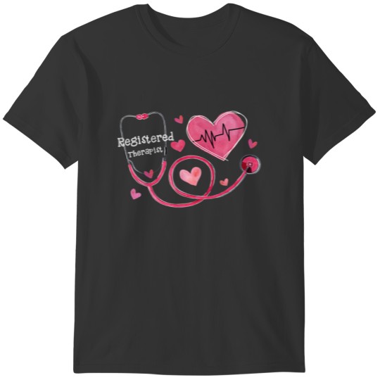 Heart Stethoscope Heartbeat Registered Therapist V T-shirt