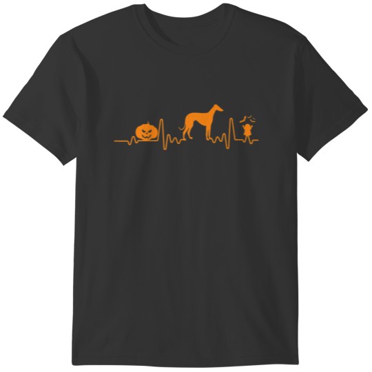 Greyhound Dog Heartbeat Pumpkin Funny Halloween Co T-shirt