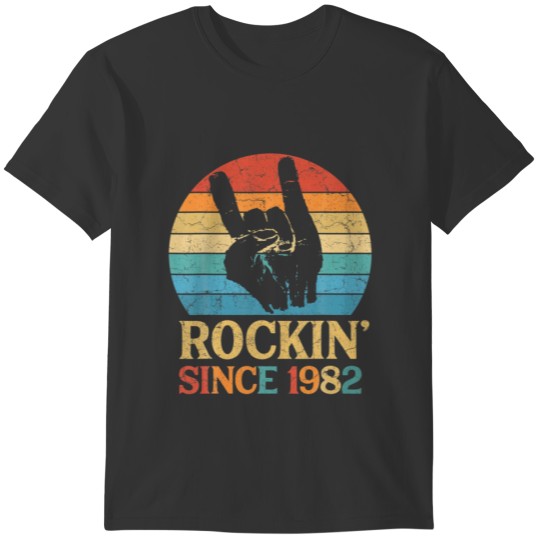 40Th Birthday Ts For Women Rockin Since 1982 Hand T-shirt