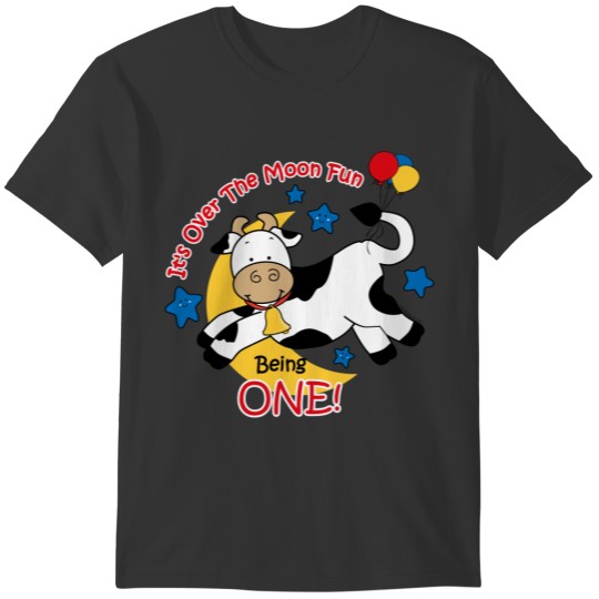 Cow Over Moon 1st Birthday T-shirt