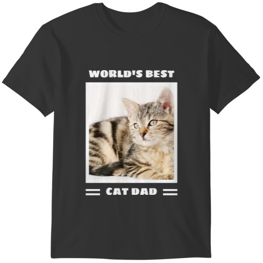 World's Best Cat Dad Custom Photo Personalized T-shirt