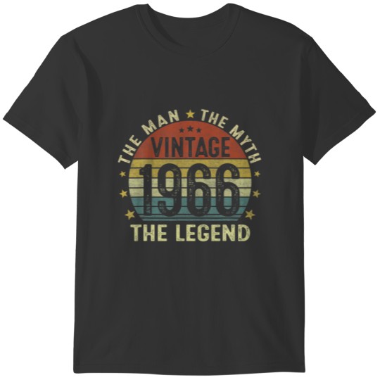 Mens 56 Year Old Gifts Vintage 1966 Man Myth Legen T-shirt