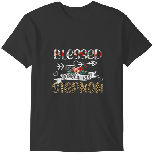 Blessed To Be Called Stepmom Leopard Funny Mom Mot T-shirt
