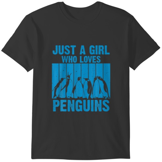 Cute Penguin Art Women Girls Kids Zoologist Pengui T-shirt