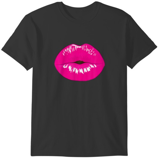 Sexy Pink Purple Pucker Kissing Lips Wo T-shirt