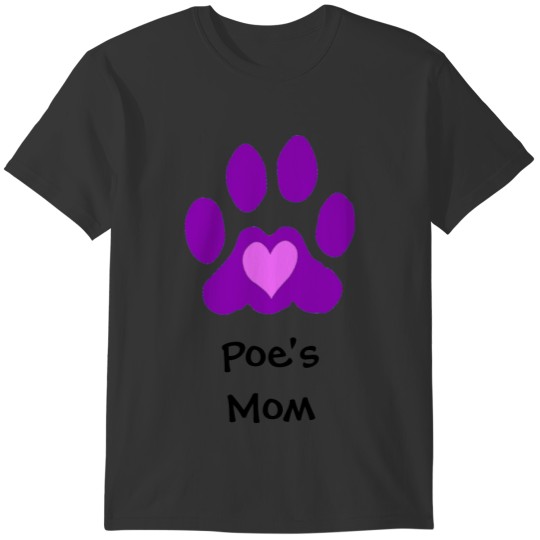 Custom Name Pet Mom Paw Print T-shirt