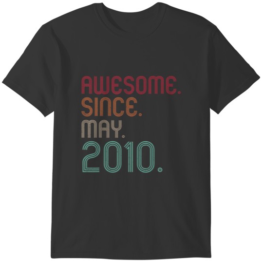 Awesome Since May 2010 Vintage Boys Girls 12Th Bir T-shirt